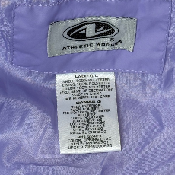 Quilted Light Purple/Lilac Puffer JacketAthletic Works Outerwear - Picture 5 of 8